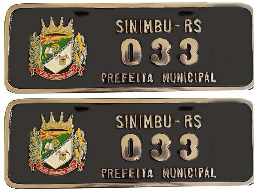 PLACA DE CARRO OFICIAL EM BRONZE FUNDIDO